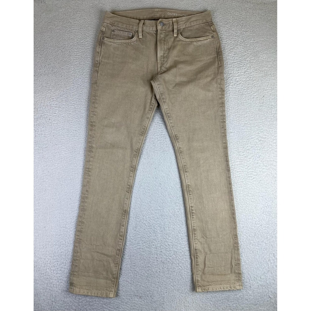 Outerknown S.E.A. Drifter Jeans Mens 30x32 Beige Slim Tapered Denim Light Wash